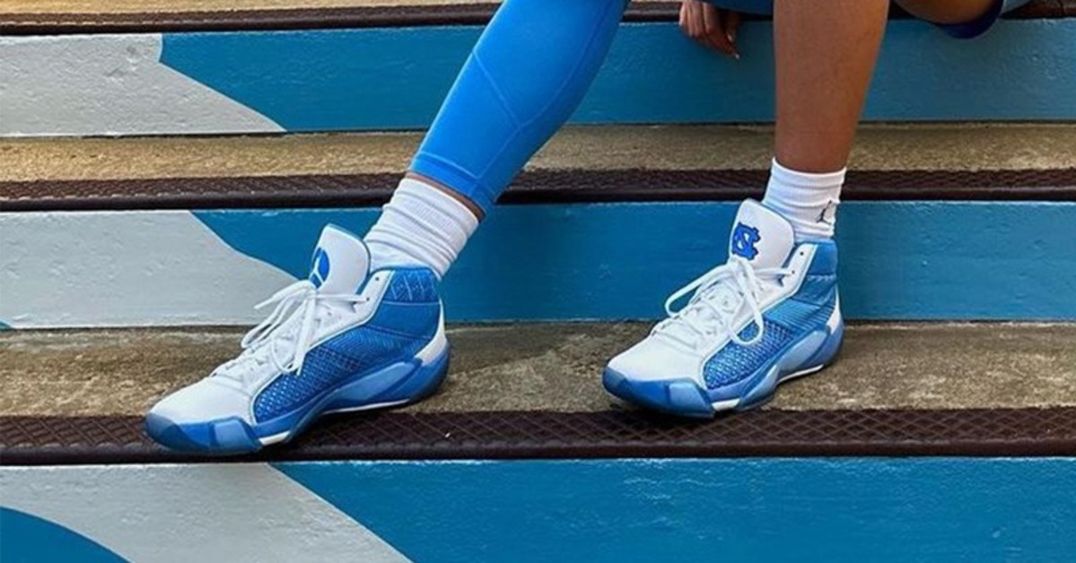 Alyssa Ustby Receives An Air Jordan 38 "UNC" PE